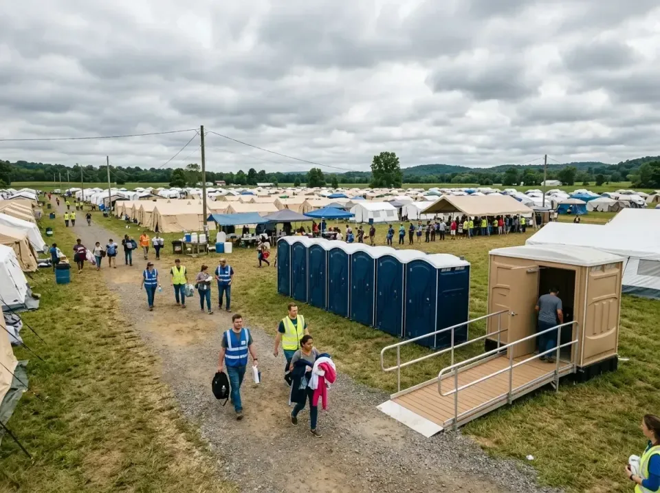 disaster-relief-camp-restrooms-010 — frequently asked questions, Dumpster & Portable Bathrooms Rental in Gravette, AR